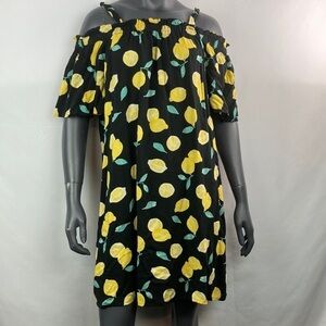 Peyton & Parker off shoulder black dress with lemons small